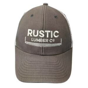 Ouray Trucker Hat Brown Beige OS Rustic Lumber Co Logo Mesh Back Strapback Cap